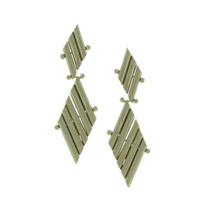 Gold Double Diamond Post Earrings