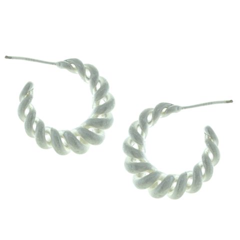 Twist C Hoop Post Earrings