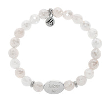 Load image into Gallery viewer, Family Bead Bracelet- Mom with Rose Quartz Sterling Silver Charm
