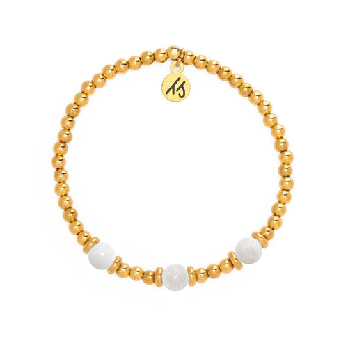 Gold Collection - Gold Affirmations Collection- Always Believe Moonstone Bracelet