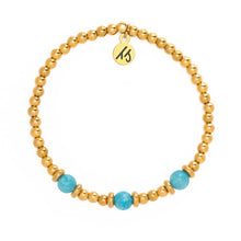 Load image into Gallery viewer, Gold Collection - Gold Affirmations Collection- See the Good Blue Quartz Bracelet
