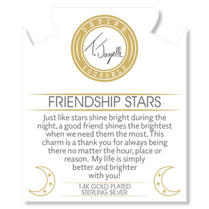Gold Collection - Australian Agate Stone Bracelet with Friendship Stars Gold Charm