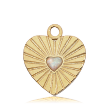 Load image into Gallery viewer, Gold Collection - Sky Blue Jade Bracelet with Heart Opal Gold Charm

