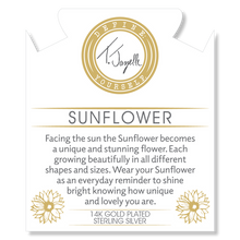 Load image into Gallery viewer, Gold Collection - Moonstone Gemstone Bracelet with Sunflower Gold Charm
