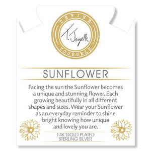 Gold Collection - Moonstone Gemstone Bracelet with Sunflower Gold Charm
