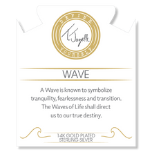 Load image into Gallery viewer, Gold Collection - Sky Blue Jade Bracelet with Wave Gold Charm
