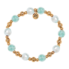 Load image into Gallery viewer, Gold Day by Day Collection- Aqua Agate Gemstone Bracelet
