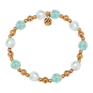 Gold Day by Day Collection- Aqua Agate Gemstone Bracelet