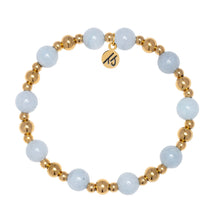 Load image into Gallery viewer, Gold Day by Day Collection- Blue Aquamarine Gemstone Bracelet
