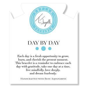 Gold Day by Day Collection- Blue Aquamarine Gemstone Bracelet