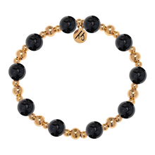 Load image into Gallery viewer, Gold Day by Day Collection- Onyx Gemstone Bracelet
