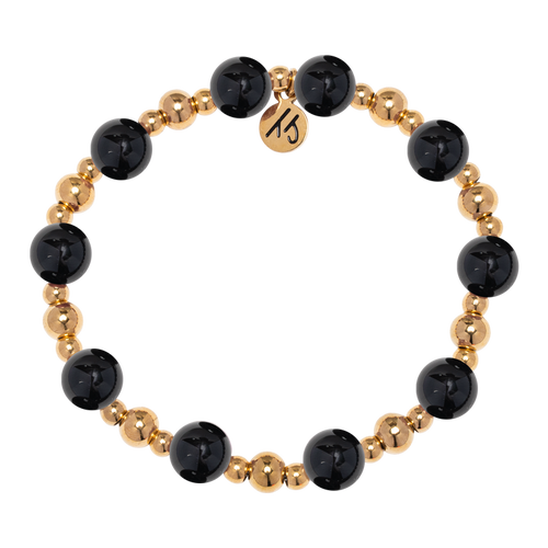 Gold Day by Day Collection- Onyx Gemstone Bracelet
