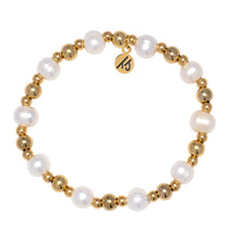 Load image into Gallery viewer, Gold Day by Day Collection- Pearl Gemstone Bracelet
