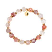 Load image into Gallery viewer, Gold Empowered Elegance Collection - Strawberry Quartz Gemstone Bracelet

