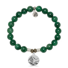 Load image into Gallery viewer, Green Kyanite Gemstone Bracelet with Cactus Sterling Silver Charm
