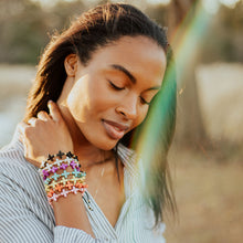 Load image into Gallery viewer, Grounded in Faith Beaded Cross Bracelet - Gold
