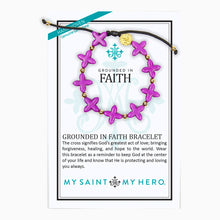 Load image into Gallery viewer, Grounded in Faith Beaded Cross Bracelet - Gold
