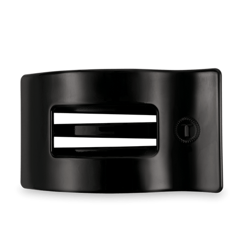 Jet Black Large Flat Rectangle Hair Clip