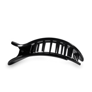 Jet Black Large Flat Round Hair Clip