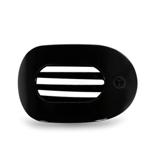 Jet Black Large Flat Round Hair Clip