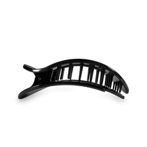 Jet Black Medium Flat Round Hair Clip