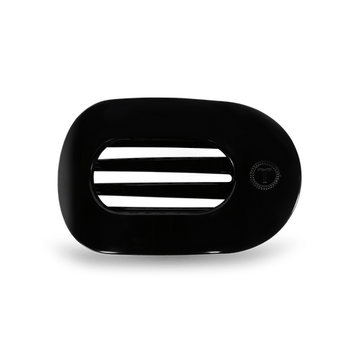 Jet Black Medium Flat Round Hair Clip