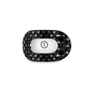 Jet Black Quilted Small Flat Round Hair Clip