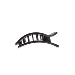 Jet Black Small Flat Rectangle Hair Clip