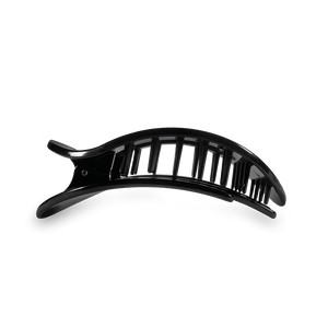 Jet Black Small Flat Round Hair Clip