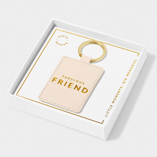 Beautifully Boxed Photo Keychain 'Fabulous Friend' - Eggshell