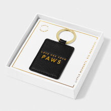 Load image into Gallery viewer, Beautifully Boxed Photo Keychain &#39;Love Has Four Paws&#39; - Black
