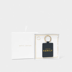 Beautifully Boxed Photo Keychain 'Forever Family' - Navy