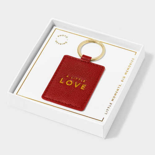 Beautifully Boxed Photo Keychain 'Love' - Red