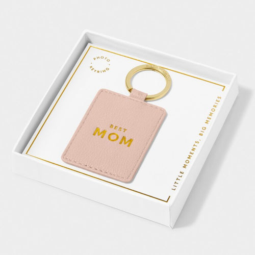 Beautifully Boxed Photo Keychain 'Best Mom' - Dusty Pink