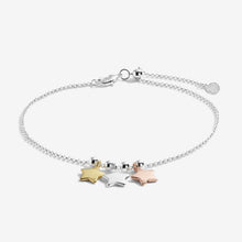 Load image into Gallery viewer, Anklet - Three Tone Stars  10.2&quot; Adjustable Length
