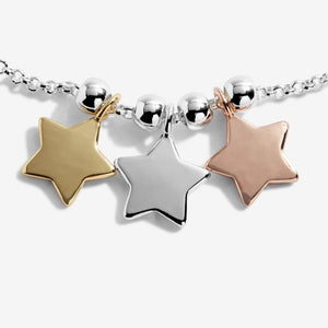 Anklet - Three Tone Stars  10.2" Adjustable Length