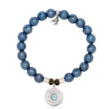 Load image into Gallery viewer, Larimar Charm Collection: Blue Agate Gemstone Bracelet with Larimar Healing Prayers Sterling Silver CharmSterling Silver Charm
