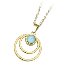 Load image into Gallery viewer, Larimar Generations Gold Charm Necklace
