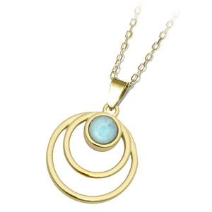 Larimar Generations Gold Charm Necklace