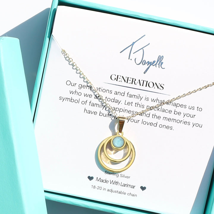 Larimar Generations Gold Charm Necklace