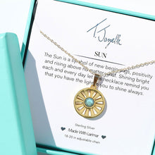 Load image into Gallery viewer, Larimar Sun Gold Charm Necklace
