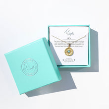 Load image into Gallery viewer, Larimar Sun Gold Charm Necklace
