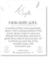 Load image into Gallery viewer, Lepidolite Quartz Gemstone Bracelet with Faith. Hope. Love Sterling Silver Charm
