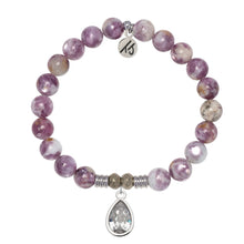 Load image into Gallery viewer, Lepidolite Quartz Gemstone Bracelet with Inner Beauty Sterling Silver Charm
