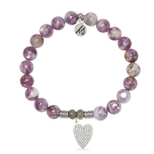 Load image into Gallery viewer, Lepidolite Quartz Gemstone Bracelet with You Are Loved Sterling Silver Charm
