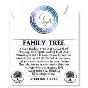 Madagascar Quartz Gemstone Bracelet with Family Tree Circle Sterling Silver Charm