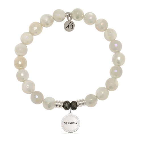 Moonstone Gemstone Bracelet with Endless Love Grandma Sterling Silver Charm