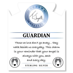 Moonstone Stone Bracelet with Guardian Sterling Silver Charm