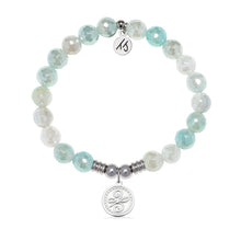 Load image into Gallery viewer, New Beginnings Charm with Aqua Agate Gemstone Bracelet
