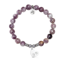 Load image into Gallery viewer, Paws of Love Charm with Lepidolite Quartz Gemstone Bracelet
